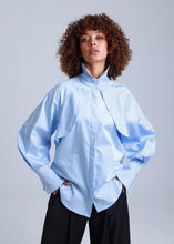 Load image into Gallery viewer, Diva Business Style Blue Organic Cotton Shirt
