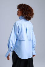 Load image into Gallery viewer, Diva Business Style Blue Organic Cotton Shirt
