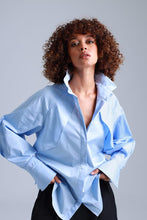 Load image into Gallery viewer, Diva Business Style Blue Organic Cotton Shirt
