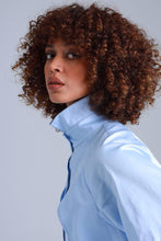 Load image into Gallery viewer, Diva Business Style Blue Organic Cotton Shirt
