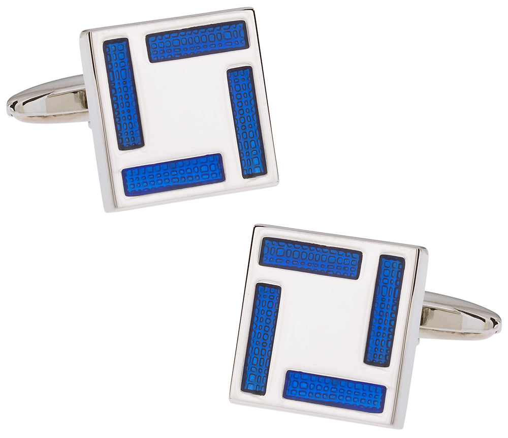 Blue Square Enamel Cufflinks