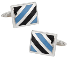 Load image into Gallery viewer, Blue Striped Cufflinks
