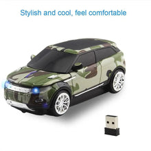 Load image into Gallery viewer, Blue Wireless Optical Mouse Sports Car Shaped Mouse 1600 DPI Office School Mice For Computer And Laptop Comfortable For Every Use
