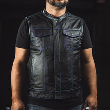 Load image into Gallery viewer, The Cut Men's Motorcycle Leather Vest, Multiple Color Options
