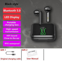 Load image into Gallery viewer, Bluetooth 5.1 Wireless Headphones  Waterproof Sports Workout Earphones With Microphone Bluetooth In Ear Headphones Wireless Headset Quality Deep Bass Soft Earmuffs  Light Weight Built-in Microphone Charging Box 3500mAh
