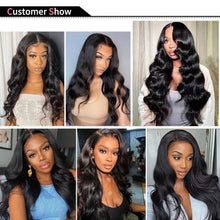 Load image into Gallery viewer, Brazilian Body Wave Hair Bundles - 100% Natural Black Human Hair Extensions, 3 PCS for Effortless Glam

