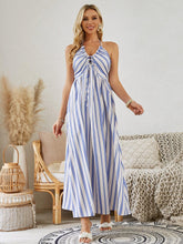 Load image into Gallery viewer, Bohemian Halter Maxi Dress - Women's Summer Sleeveless Flowy Beach Dress
