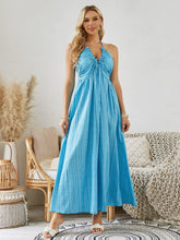 Load image into Gallery viewer, Bohemian Halter Maxi Dress - Women's Summer Sleeveless Flowy Beach Dress
