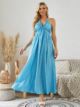 Load image into Gallery viewer, Bohemian Halter Maxi Dress - Women's Summer Sleeveless Flowy Beach Dress
