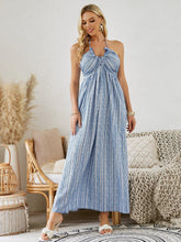 Load image into Gallery viewer, Bohemian Halter Maxi Dress - Women's Summer Sleeveless Flowy Beach Dress
