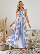 Load image into Gallery viewer, Bohemian Halter Maxi Dress - Women's Summer Sleeveless Flowy Beach Dress
