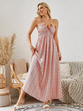 Load image into Gallery viewer, Bohemian Halter Maxi Dress - Women's Summer Sleeveless Flowy Beach Dress
