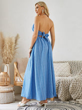 Load image into Gallery viewer, Bohemian Halter Maxi Dress - Women's Summer Sleeveless Flowy Beach Dress
