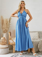 Load image into Gallery viewer, Bohemian Halter Maxi Dress - Women's Summer Sleeveless Flowy Beach Dress
