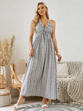 Load image into Gallery viewer, Bohemian Halter Maxi Dress - Women's Summer Striped Sleeveless Flowy Beach Dress
