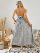 Load image into Gallery viewer, Bohemian Halter Maxi Dress - Women's Summer Striped Sleeveless Flowy Beach Dress
