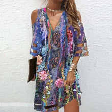 Load image into Gallery viewer, Boho Chic V-Neck Tie Dye Dresses
