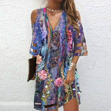 Load image into Gallery viewer, Boho Chic V-Neck Tie Dye Dresses
