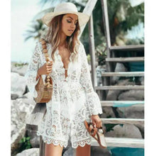 Load image into Gallery viewer, Boho Lace Maxi Beach Cover-Up Dress
