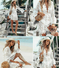Load image into Gallery viewer, Boho Lace Maxi Beach Cover-Up Dress
