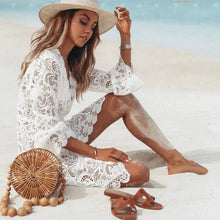 Load image into Gallery viewer, Boho Lace Maxi Beach Cover-Up Dress
