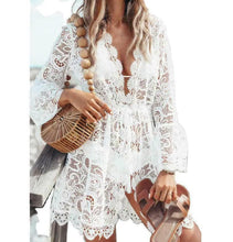 Load image into Gallery viewer, Boho Lace Maxi Beach Cover-Up Dress
