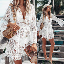 Load image into Gallery viewer, Boho Lace Maxi Beach Cover-Up Dress
