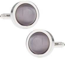 Load image into Gallery viewer, Silver Glass Cufflinks
