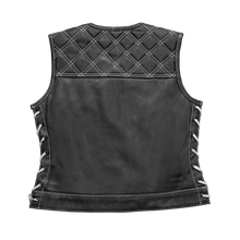 Load image into Gallery viewer, Bonnie - Women's Motorcycle Leather Vest - Diamond Quilt
