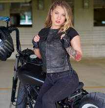 Load image into Gallery viewer, Bonnie Perforated Women's Motorcycle Leather Vest
