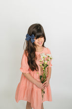 Load image into Gallery viewer, Navy Dot Petite Hair Bow
