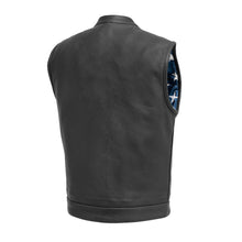 Load image into Gallery viewer, Born Free Men's Motorcycle Leather Vest - Black Stitch
