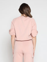 Load image into Gallery viewer, Bow detail sleeve round neck solid top

