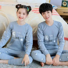 Load image into Gallery viewer, Boys Girls Sleepwear Winter Cotton Pajamas Sets Children Home Wear For Boy Pajamas Kids Nightwear Teenage Pajamas Clothes Sleepwear Suit Comfortable Thin Leisure Sleep Lounge Sleepwear for Adults Women Jogging Home wear

