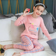 Load image into Gallery viewer, Boys Girls Sleepwear Winter Cotton Pajamas Sets Children Home Wear For Boy Pajamas Kids Nightwear Teenage Pajamas Clothes Sleepwear Suit Comfortable Thin Leisure Sleep Lounge Sleepwear for Adults Women Jogging Home wear
