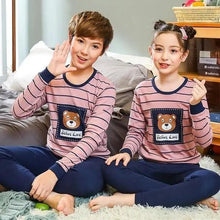 Load image into Gallery viewer, Boys Girls Sleepwear Winter Cotton Pajamas Sets Children Home Wear For Boy Pajamas Kids Nightwear Teenage Pajamas Clothes Sleepwear Suit Comfortable Thin Leisure Sleep Lounge Sleepwear for Adults Women Jogging Home wear
