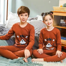 Load image into Gallery viewer, Boys Girls Sleepwear Winter Cotton Pajamas Sets Children Home Wear For Boy Pajamas Kids Nightwear Teenage Pajamas Clothes Sleepwear Suit Comfortable Thin Leisure Sleep Lounge Sleepwear for Adults Women Jogging Home wear
