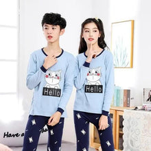 Load image into Gallery viewer, Boys Girls Sleepwear Winter Cotton Pajamas Sets Children Home Wear For Boy Pajamas Kids Nightwear Teenage Pajamas Clothes Sleepwear Suit Comfortable Thin Leisure Sleep Lounge Sleepwear for Adults Women Jogging Home wear
