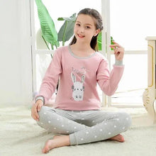 Load image into Gallery viewer, Boys Girls Sleepwear Winter Cotton Pajamas Sets Children Home Wear For Boy Pajamas Kids Nightwear Teenage Pajamas Clothes Sleepwear Suit Comfortable Thin Leisure Sleep Lounge Sleepwear for Adults Women Jogging Home wear
