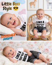 Load image into Gallery viewer, Boys' Short Sleeve Letter T-Shirt &amp; Denim Shorts Set - # BAAA51210050 &amp; BOAA11310009
