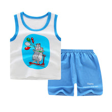Load image into Gallery viewer, Boys' Summer Cotton Two-Piece Set | With Shorts | 0-4 Years - # BAAA51210043  &amp; BOAA11310018
