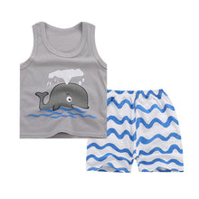 Load image into Gallery viewer, Boys' Summer Cotton Two-Piece Set | With Shorts | 0-4 Years - # BAAA51210043  &amp; BOAA11310018

