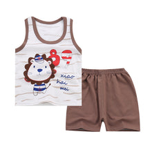 Load image into Gallery viewer, Boys' Summer Cotton Two-Piece Set | With Shorts | 0-4 Years - # BAAA51210043  &amp; BOAA11310018
