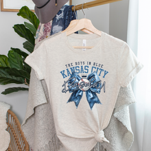 Load image into Gallery viewer, Kansas City Boys in Blue Denim Bow Tee OR Sweatshirt
