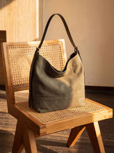 Load image into Gallery viewer, Large Canvas Tote Shoulder Bag Slouchy Relaxed Fit Hobo Bag
