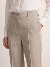 Load image into Gallery viewer, Linen Tailored Straight Cropped Pants LOGAN
