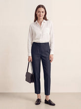 Load image into Gallery viewer, Linen Tailored Straight Cropped Pants LOGAN
