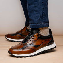 Load image into Gallery viewer, 65-355-BRN BRAVO Hand Finished Trainer Cognac / Black
