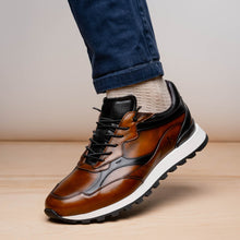 Load image into Gallery viewer, 65-355-BRN BRAVO Hand Finished Trainer Cognac / Black
