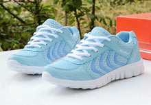 Load image into Gallery viewer, Breathable Fashion Women Sneakers White Women Casual Shoes Athletic Road Running Mesh Breathable Casual Sneakers Lace Up Comfort Sports Student Fashion Tennis Sneakers
